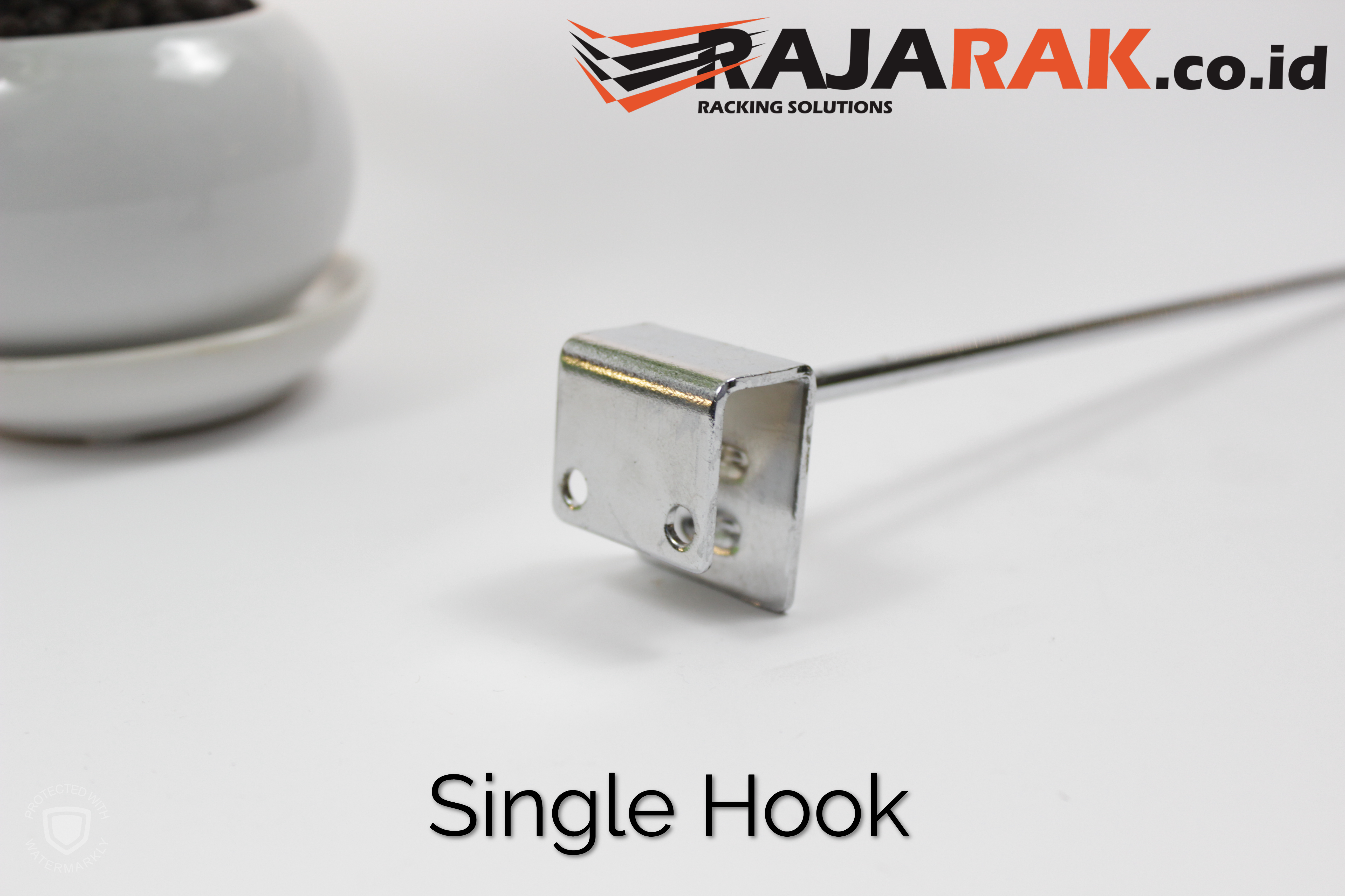 Single Hook 5 cm CHROME - Single Hook Pipa Kotak - Cantolan Kotak Display Aksesoris