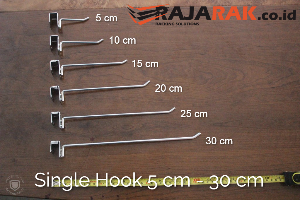 Single Hook 5 cm CHROME - Single Hook Pipa Kotak - Cantolan Kotak Display Aksesoris