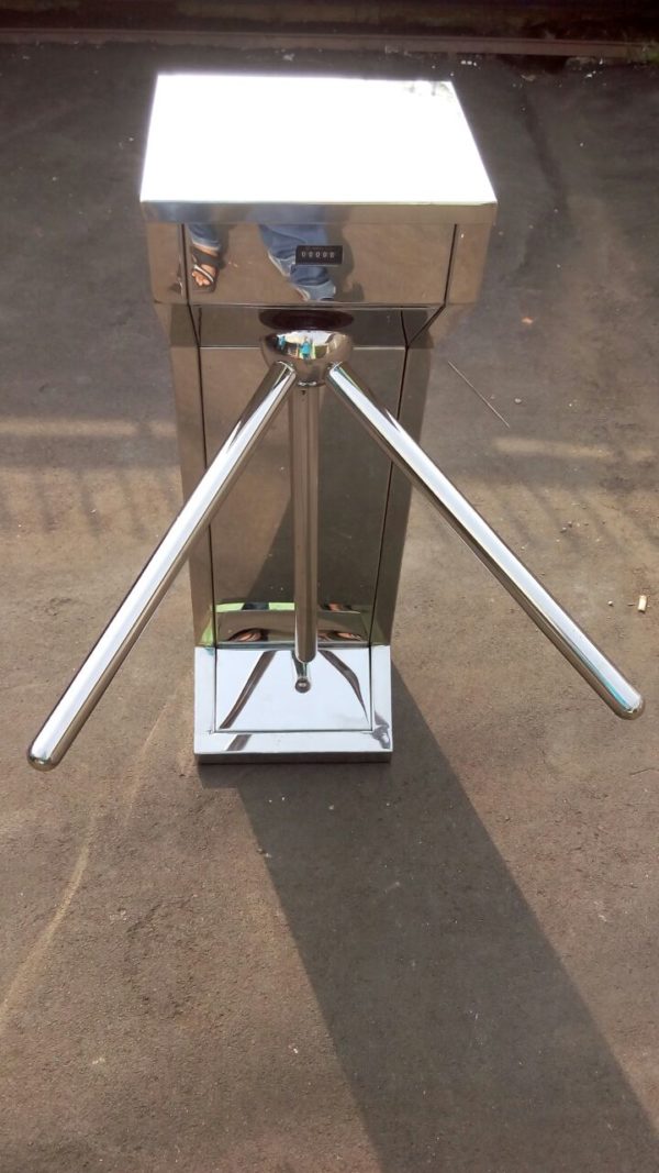 JUAL PINTU PUTAR STAINLESS BOX SATU ARAH | TRIPOD TURNSTILE SINGLE TTS-SINGLE