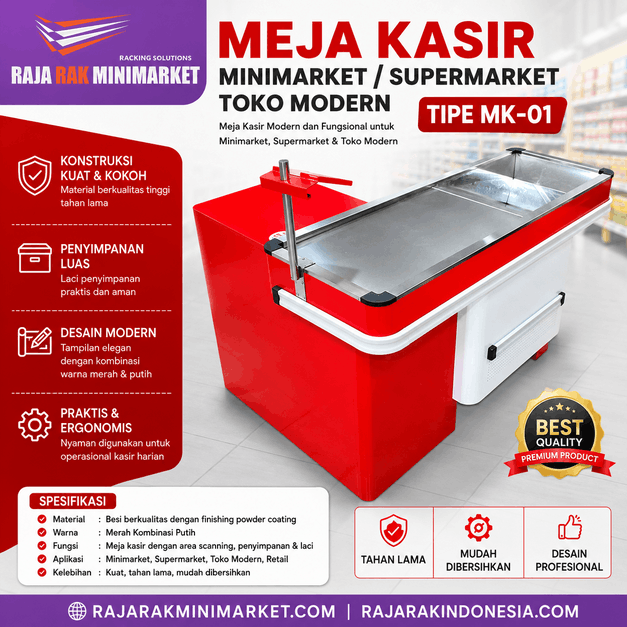 MEJA KASIR MINIMARKET / SUPERMARKET TOKO MODERN TIPE MK-01