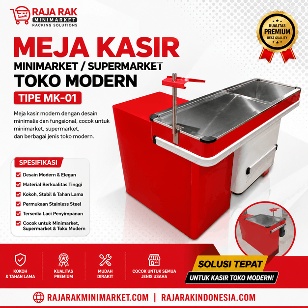 MEJA KASIR MINIMARKET / SUPERMARKET TOKO MODERN TIPE MK-01 (BEST SELLER)