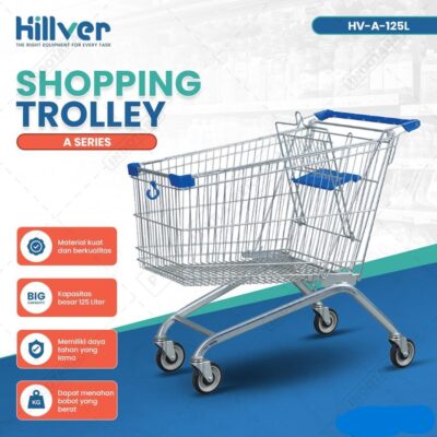 TROLLEY BELANJA SUPERMARKET 125 LITER HILVER TIPE HV-A-125L | TROLI - TROLY SHOPPING | JUAL KE SELURUH INDONESIA | RAJA RAK MINIMARKET