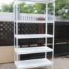 RAK BESI SIKU LUBANG BOLTLESS SLOTTED ANGLE TIPE GTM-100 UKURAN 118x55x240 CM, 5 SUSUN, WARNA PUTIH