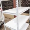 RAK BESI SIKU LUBANG BOLTLESS SLOTTED ANGLE TIPE GTM-100 UKURAN 118x55x240 CM, 5 SUSUN, WARNA PUTIH