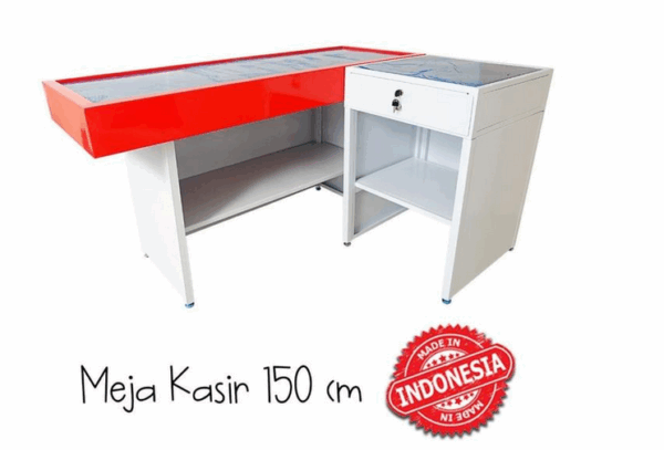 MEJA KASIR TOKO MINIMARKET SWALAYAN BAHAN BESI TIPE MK-05 | RAJA RAK MINIMARKET