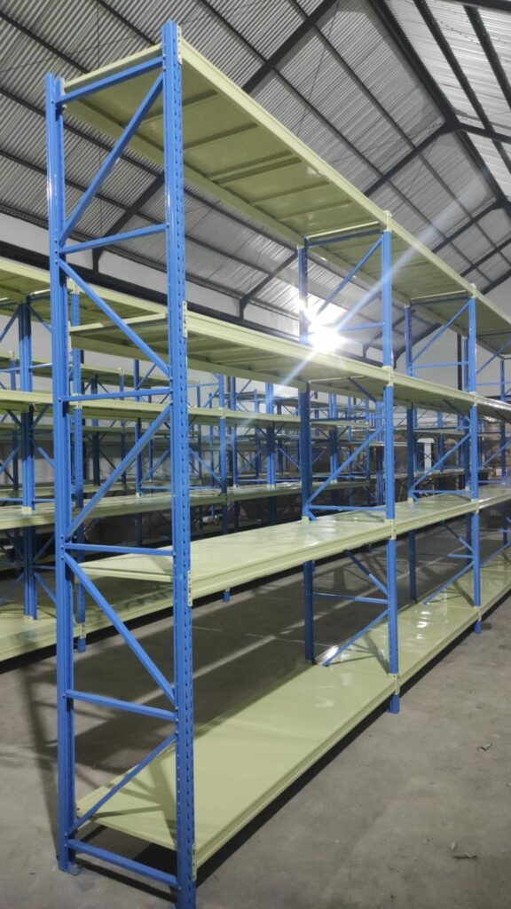 RAK BESI GUDANG MEDIUM DUTY TIPE RR-500 T.300 | LOAD 500 KG/LEVEL: Solusi Racking Serbaguna & Tangguh untuk Gudang Modern