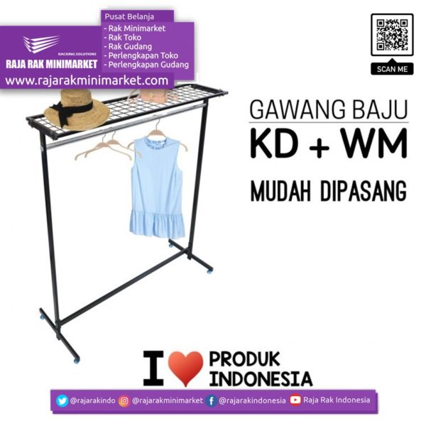 RAK GAWANG BAJU TIPE KD + WM | Rak Display Toko Baju Pakaian Busana rajarakminimarket raja rak indonesia raja rak gudang