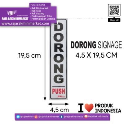 SIGNAGE / LOGO PERINGATAN DORONG 4,5×19,5 CM rajarakminimarket raja rak indonesia raja rak gudang