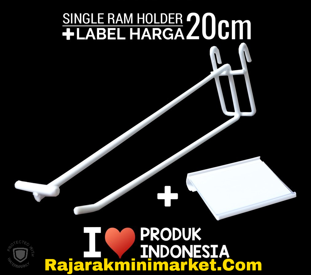 SINGLE RAM HOLDER 20CM / 10 PCS + LABEL HARGA 6CM
