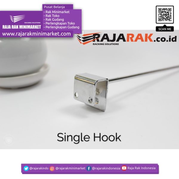 Single Hook Display 10 cm Chrome - Cantolan Kotak Display Aksesoris