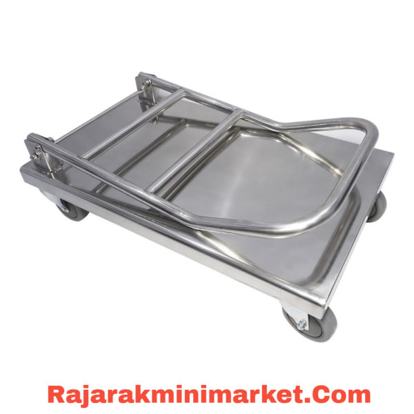 TROLI BARANG LIPAT 4 RODA STAINLESS STEEL MERK MUTU