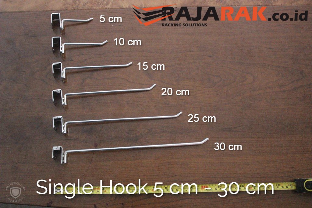 Single Hook Display 5 - 30 cm CHROME - Single Hook Pipa Kotak - Cantolan Kotak Display Aksesoris
