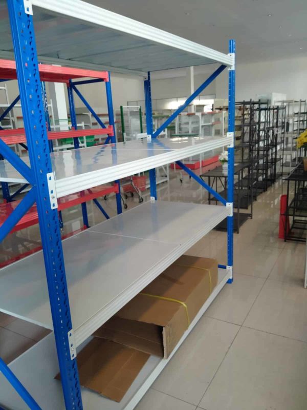 RAK BESI GUDANG LIGHT DUTY TIPE RR-250 L80, 4 LEVEL SHELVING, KAPASITAS 250 KG/LEVEL ATAU 1 TON/UNIT, UKURAN 200cm x 80cm x 200cm