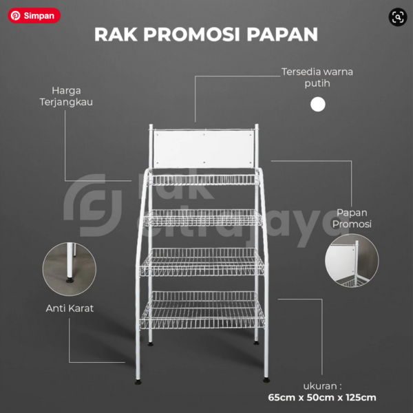 RAK PROMOSI PAPAN | RAK SARI ROTI CHIKI SNACK DISPLAY TOKO JUMBO SERBAGUNA