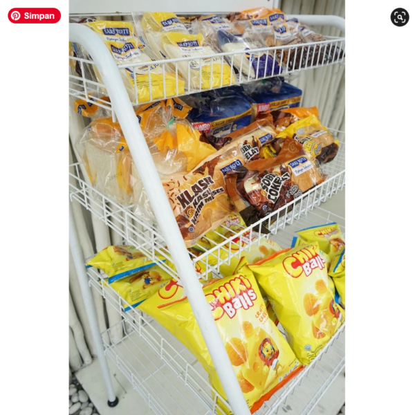 RAK PROMOSI PAPAN | RAK SARI ROTI CHIKI SNACK DISPLAY TOKO JUMBO SERBAGUNA