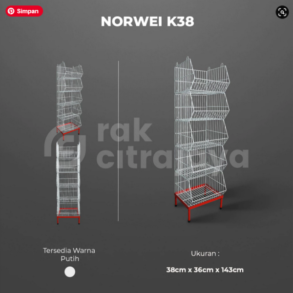 RAK TOKO DISPLAY NORWEI K38, Uk.38x36x143cm | RAK SNACK CHIKI SERBAGUNA