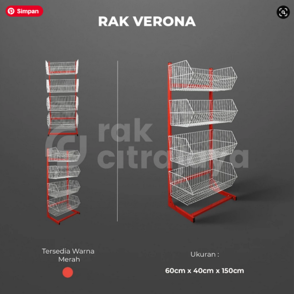 RAK VERONA | RAK DISPLAY KERANJANG UNTUK TOKO WARUNG KELONTONG, JUAL KE JAKARTA, BEKASI, TANGERANG, BOGOR, DEPOK, KARAWANG, BANDUNG, SURABAYA, YOGYAKARTA, SEMARANG, SERANG BANTEN, BANDAR LAMPUNG, PALEMBANG, BENGKULU, PEKANBARU, PADANG, BANDA ACEH, MEDAN, JAMBI, PANGKALPINANG, TANJUNGPINANG, TANJUNG SELOR, PALANGKARAYA, BANJARMASIN, SAMARINDA, PONTIANAK, MANADO, GORONTALO, KENDARI, MAKASSAR, PALU, MOROWALI, BAUBAU, AMBON, SOFIFI, TERNATE, JAYAPURA, MERAUKE, SORONG, MANOKWARI, DENPASAR, MATARAM, KUPANG