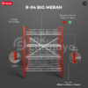 RAK WARUNG SEMBAKO TIPE R-04 BIG, 4 SUSUN, DISPLAY JAJANAN, KUE, SNACK, DLL | UKURAN 89cm x 47cm x 124cm | WARNA MERAH DAN HIJAU | SOLUSI CERDAS UNTUK PENATAAN WARUNG DAN TOKO ANDA