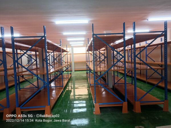 RAK BESI GUDANG MEDIUM DUTY TIPE ZA-500 KAPASITAS 500 KG / SUSUN SHELVING ATAU 2 TON / UNIT RAK, UKURAN 200x50x200 CM & 200x60x200 CM (UKURAN & WARNA BISA CUSTOM), 4 SUSUN SHELVING