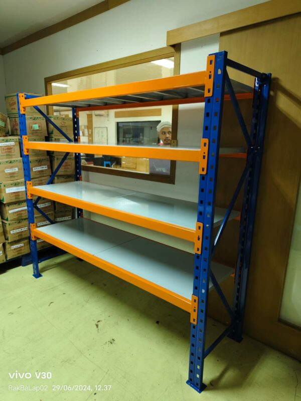 RAK BESI GUDANG MEDIUM DUTY TIPE ZA-500 KAPASITAS 500 KG / SUSUN SHELVING ATAU 2 TON / UNIT RAK, UKURAN 200x50x200 CM & 200x60x200 CM (UKURAN & WARNA BISA CUSTOM), 4 SUSUN SHELVING