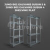 RAK BESI GUDANG SIKU LUBANG SERBAGUNA TIPE JUNO B02 GALVANIS – SHELVING PLAT, SUSUN 4 & 5, UKURAN 90x35x180 CM, NON BAUT (BOLTLESS)