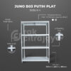 RAK GUDANG BESI SIKU SUSUN SERBAGUNA TIPE JUNO B03 PUTIH – PLAT SHELVING | SUSUN 4 & 5, UKURAN 120x45x180 CM, NON BAUT (RAK BOLTLESS) | PILIHAN WARNA LAIN: Putih, Hitam, Biru, Merah & Kuning