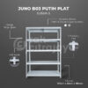 RAK GUDANG BESI SIKU SUSUN SERBAGUNA TIPE JUNO B03 PUTIH – PLAT SHELVING | SUSUN 4 & 5, UKURAN 120x45x180 CM, NON BAUT (RAK BOLTLESS) | PILIHAN WARNA LAIN: Putih, Hitam, Biru, Merah & Kuning