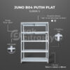 RAK GUDANG BESI SIKU SUSUN SERBAGUNA TIPE JUNO B04 PUTIH PLAT SHELVING, SUSUN 4 & 5, UKURAN 120x40x180 CM, NON BAUT (RAK BOLTLESS) | PILIHAN WARNA LAIN: Putih, Hitam, Biru, Merah & Kuning