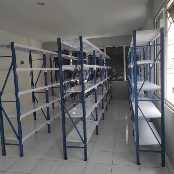 RAK BESI SUSUN GUDANG ARSIP KANTOR SERBAGUNA TIPE JF70, KAPASITAS 70 KG / LEVEL, UKURAN 120x40x200 CM, 5 SUSUN