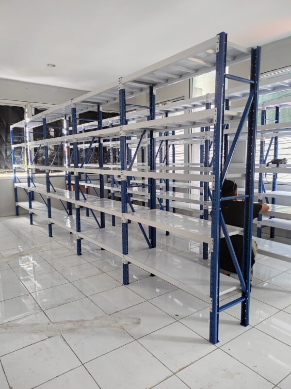 RAK BESI SUSUN GUDANG ARSIP KANTOR SERBAGUNA TIPE JF70, KAPASITAS 70 KG / LEVEL, UKURAN 120x40x200 CM, 5 SUSUN