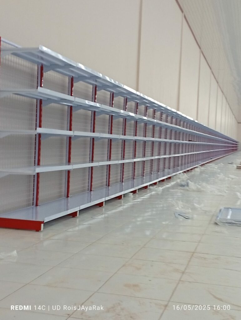 RAK GONDOLA ALFAMART SINGLE, DOUBLE, END CAP MURAH TIPE ZA-16 | Murah • Kuat • Fleksibel • Standar Minimarket Nasional
