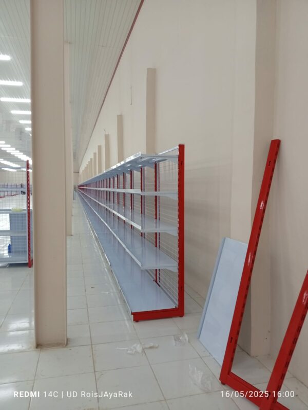 RAK GONDOLA ALFAMART SINGLE, DOUBLE, END CAP MURAH TIPE ZA-16 | Murah • Kuat • Fleksibel • Standar Minimarket Nasional
