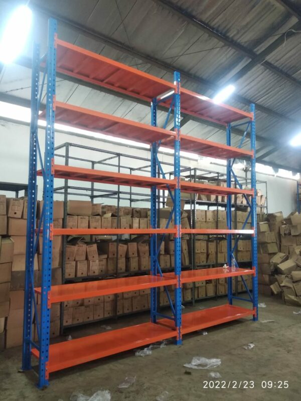 RAK GUDANG BESI PABRIK MEDIUM DUTY TIPE ZA-500 T.300, KEKUATAN 500 KG / LEVEL ATAU 2 TON / UNIT, 4 LEVEL, UKURAN 200x50x300 CM & 200x60x300 CM (WARNA & UKURAN BISA CUSTOM)