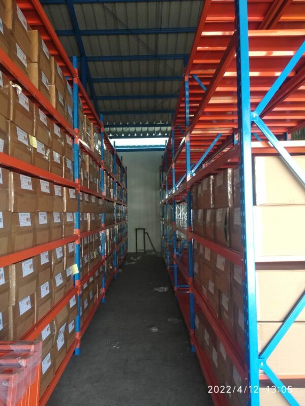 RAK GUDANG BESI PABRIK MEDIUM DUTY TIPE ZA-500 T.300, KEKUATAN 500 KG / LEVEL ATAU 2 TON / UNIT, 4 LEVEL, UKURAN 200x50x300 CM & 200x60x300 CM (WARNA & UKURAN BISA CUSTOM)