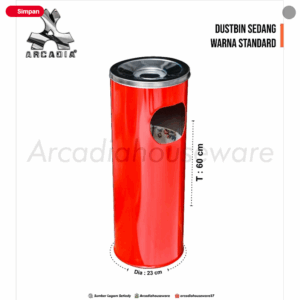 Tempat Sampah Stainless Bulat 30 Liter Warna Custom (Hitam, Putih, Merah): Solusi Kebersihan Modern dengan Sentuhan Warna Elegan
