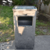 TEMPAT SAMPAH STAINLESS KOTAK DENGAN ASBAK ATAS, Ukuran 30 × 24 × 66 cm – Jual ke Seluruh Indonesia