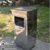 TEMPAT SAMPAH STAINLESS KOTAK DENGAN ASBAK ATAS, Ukuran 30 × 24 × 66 cm – Jual ke Seluruh Indonesia