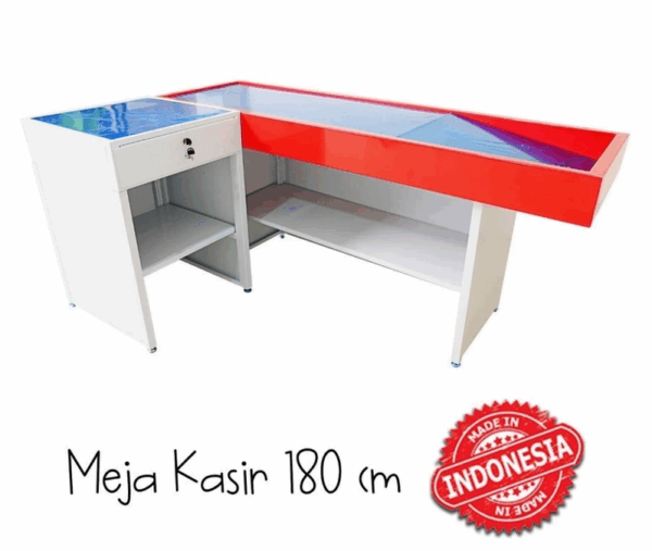 MEJA KASIR MINIMARKET TOKO SWALAYAN MODERN TIPE MK-05 SK-180 | RAJA RAK MINIMARKET