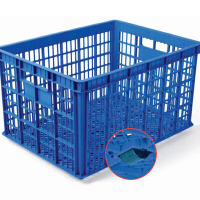 CONTAINER BOX INDUSTRI BESAR BERLUBANG RODA HANATA 3001 VOLUME 200 LITER UKURAN 80 x 60 x 45 CM | RAJA RAK MINIMARKET
