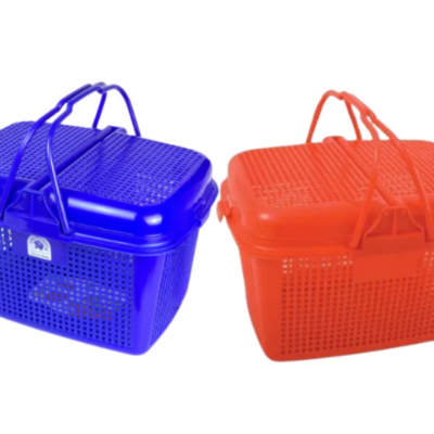 KERANJANG BELANJA PLASTIK MINIMARKET GREEN LEAF LEISURE 380 DT TUTUP