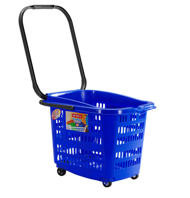 KERANJANG BELANJA SUPERMARKET DORONG PLASTIK LION STAR BW-32 TROLLEY BASKET 46 S | RAJA RAK MINIMARKET