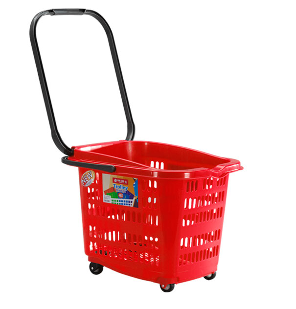 KERANJANG BELANJA SUPERMARKET DORONG PLASTIK LION STAR BW-32 TROLLEY BASKET 46 S | RAJA RAK MINIMARKET